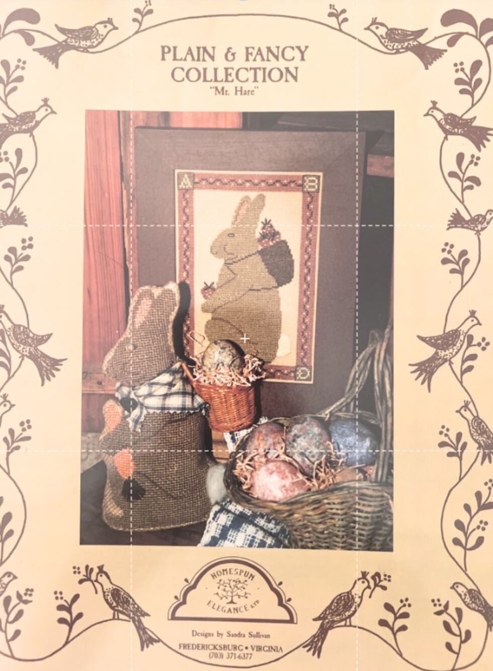 Vtg Homespun Elegance Cross Stitch Chart Plain & Fancy Collect: Mr. Hare